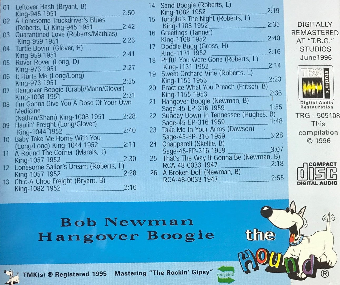 CD - Bob Newman - Hangover Boogie