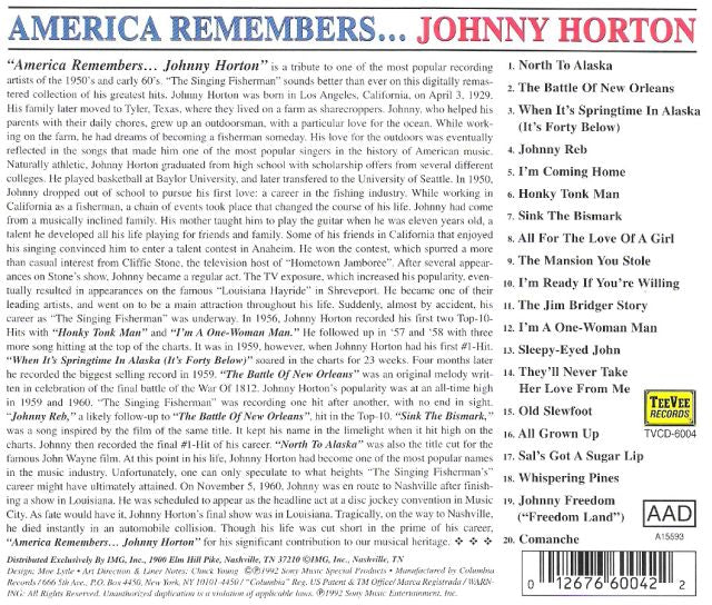 CD - Johnny Horton - America Remembers