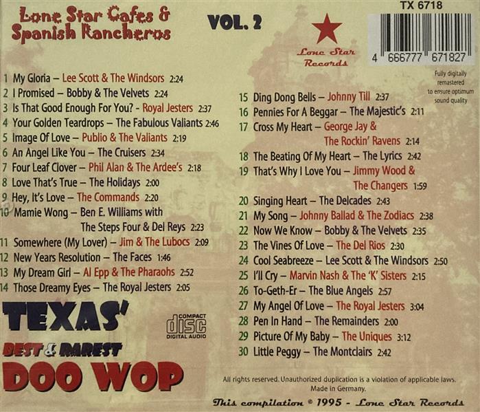 CD - VA - Texas' Best & Rarest Doo Wop Lone Star Cages & Spanish Rancheros Vol. 2
