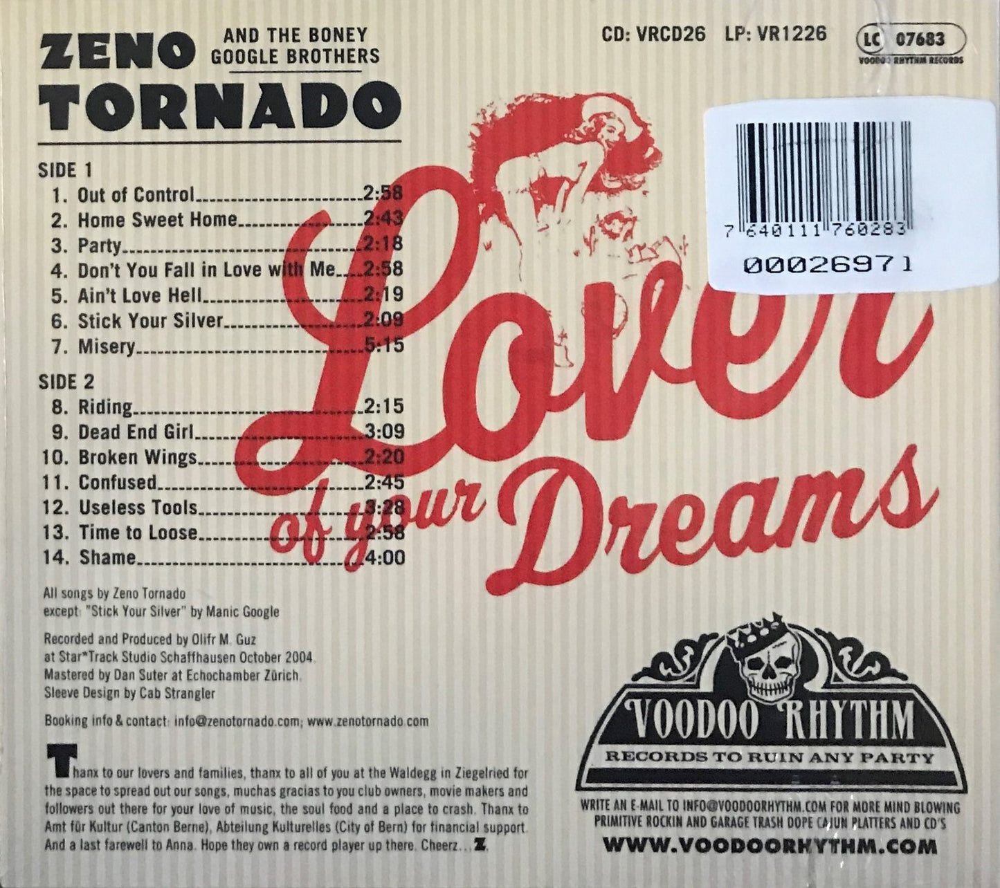 CD - Zeno Tornado & The Boney Google Brothers - Lover Of Your Dreams