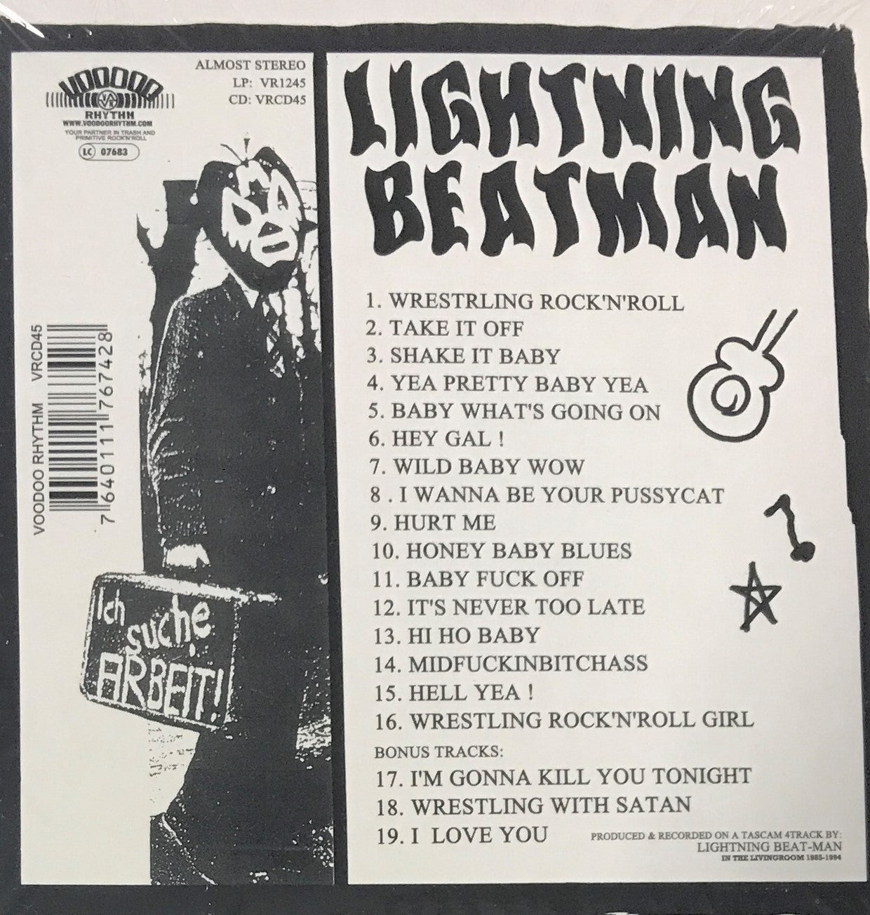 CD - Lightning Beat-Man & His No-Talent - Wrestling Rock'n'Roll