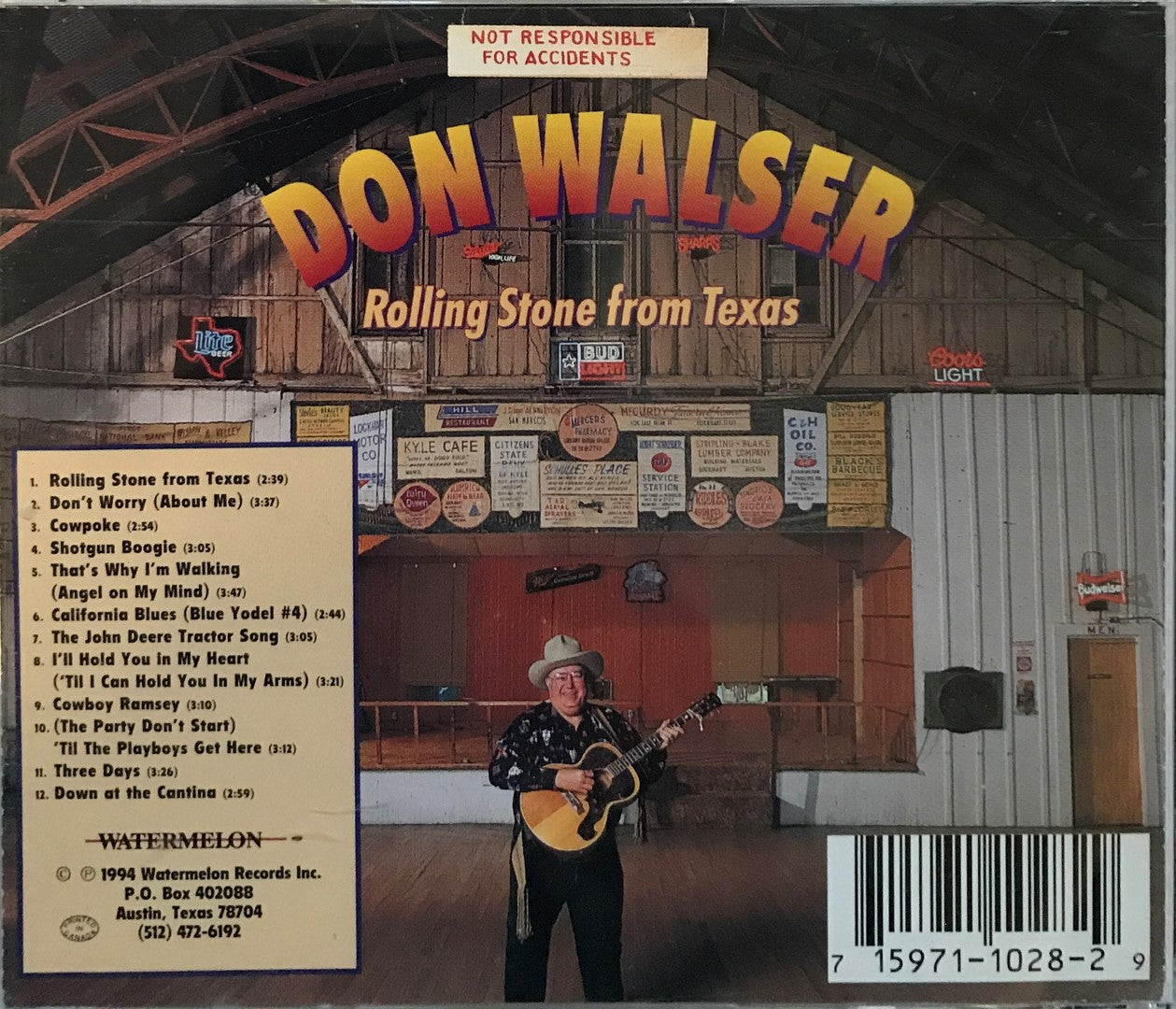 CD - Don Walser - Rolling Stone From Texas