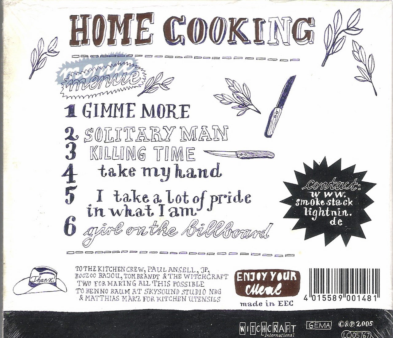 CD - Smokestack Lightnin - Home Cooking