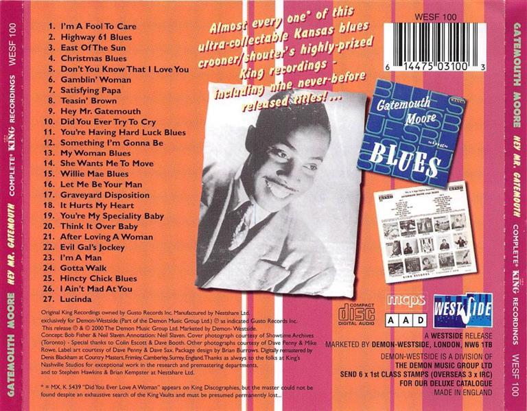 CD - Gatemouth Moore - Hey Mr Gatemouth