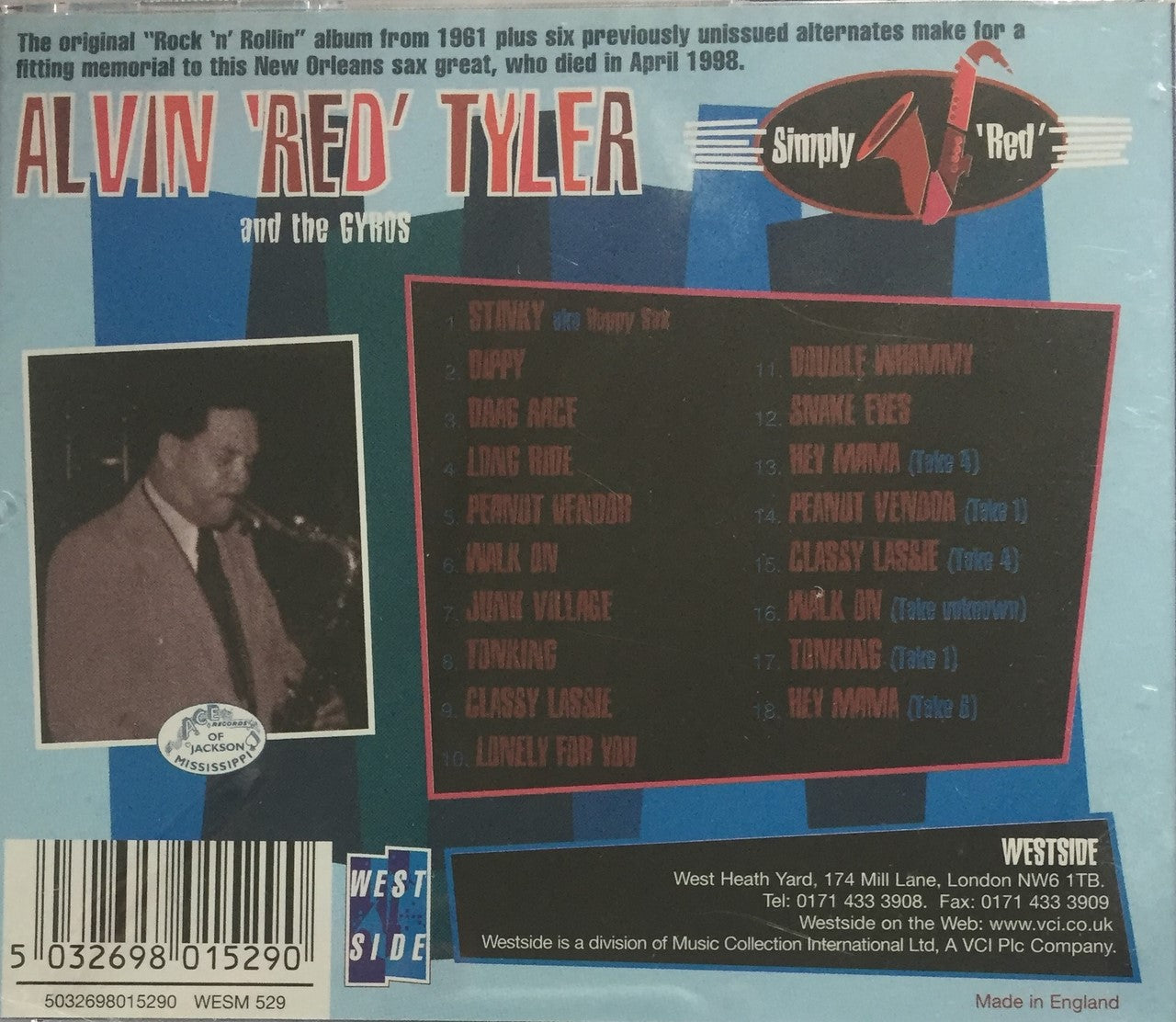 CD - Alvin Red Tyler And The Gyros - Simply Red