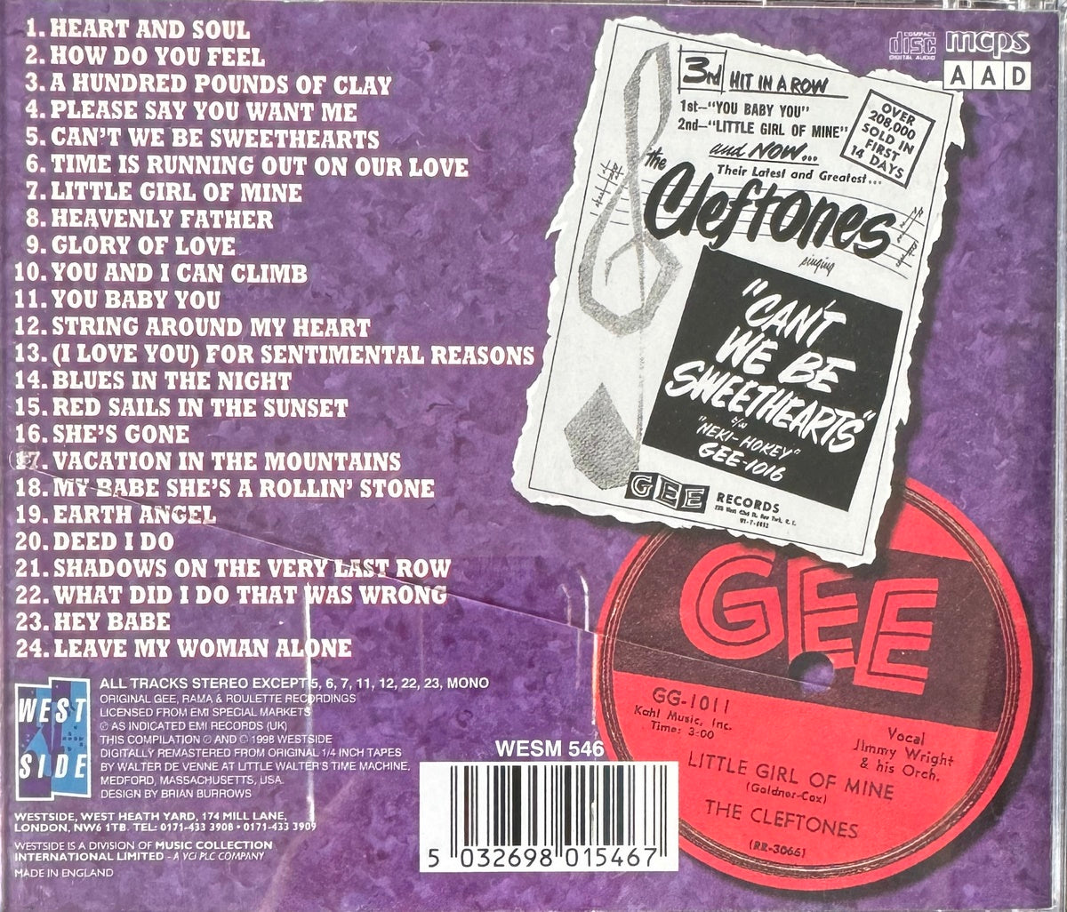 CD - Cleftones - Heart And Soul/For Sentimental Reasons