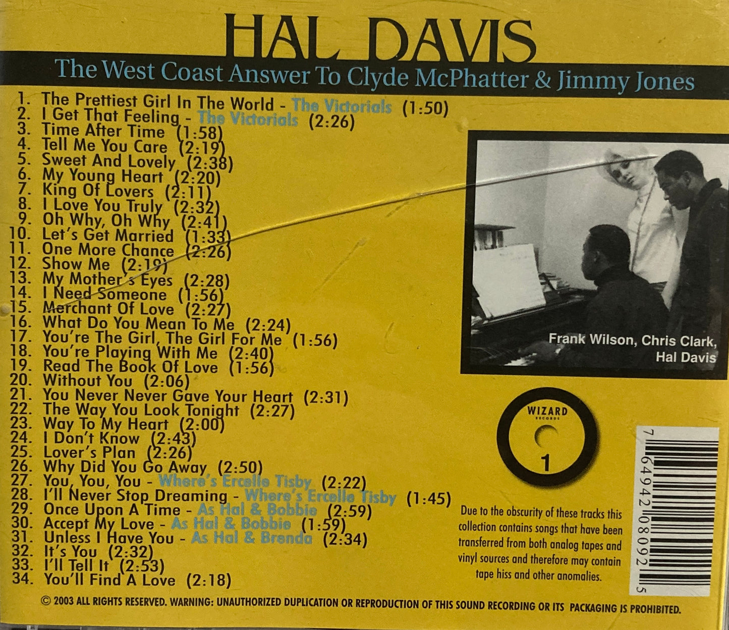 CD - Hall Davis - The West Coast Answer To Clyde MCPhatter & Jimmy Jones