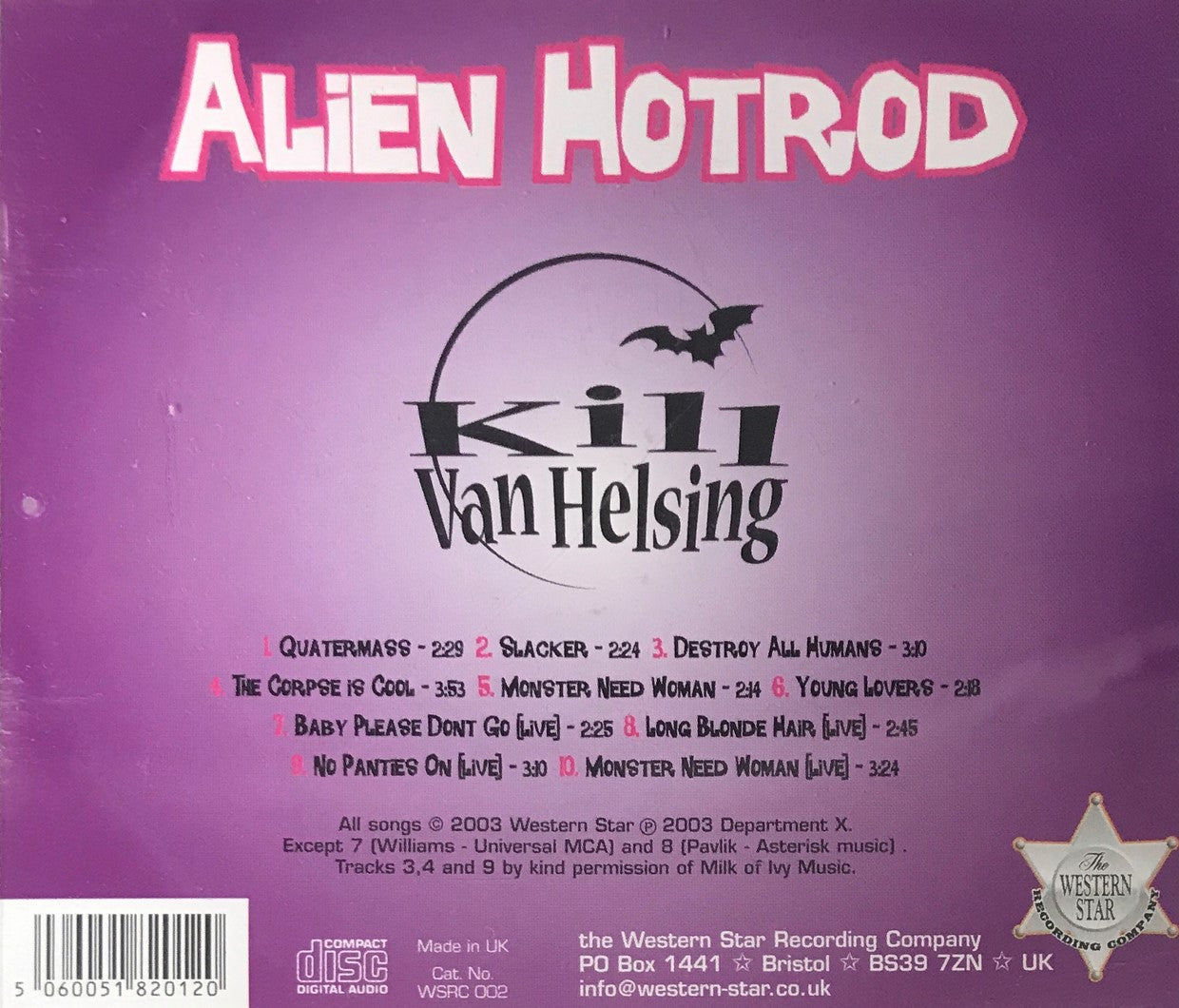 CD - Kill Van Helsing - Alien Hotrod