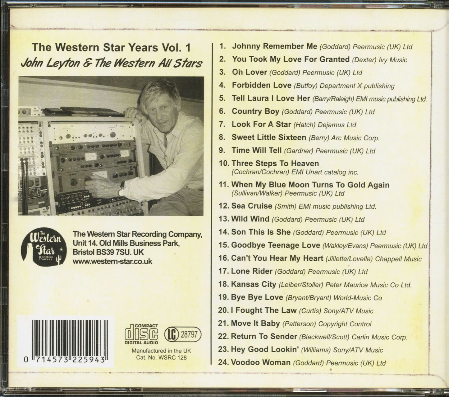 CD - John Leyton - The Western Star Years Vol. 1