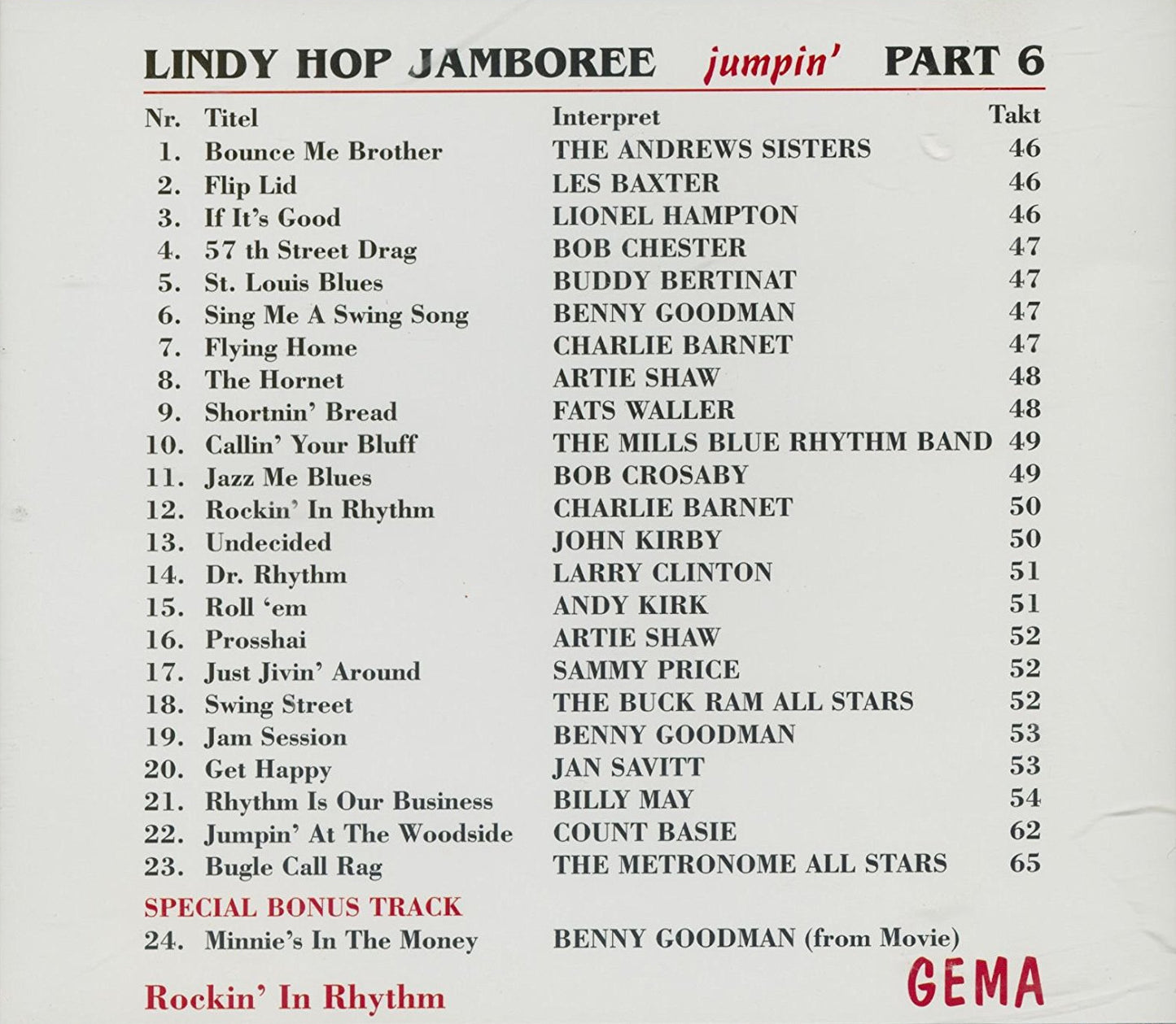 CD - VA - Lindy Hop Jamboree Vol. 6 - Jumpin