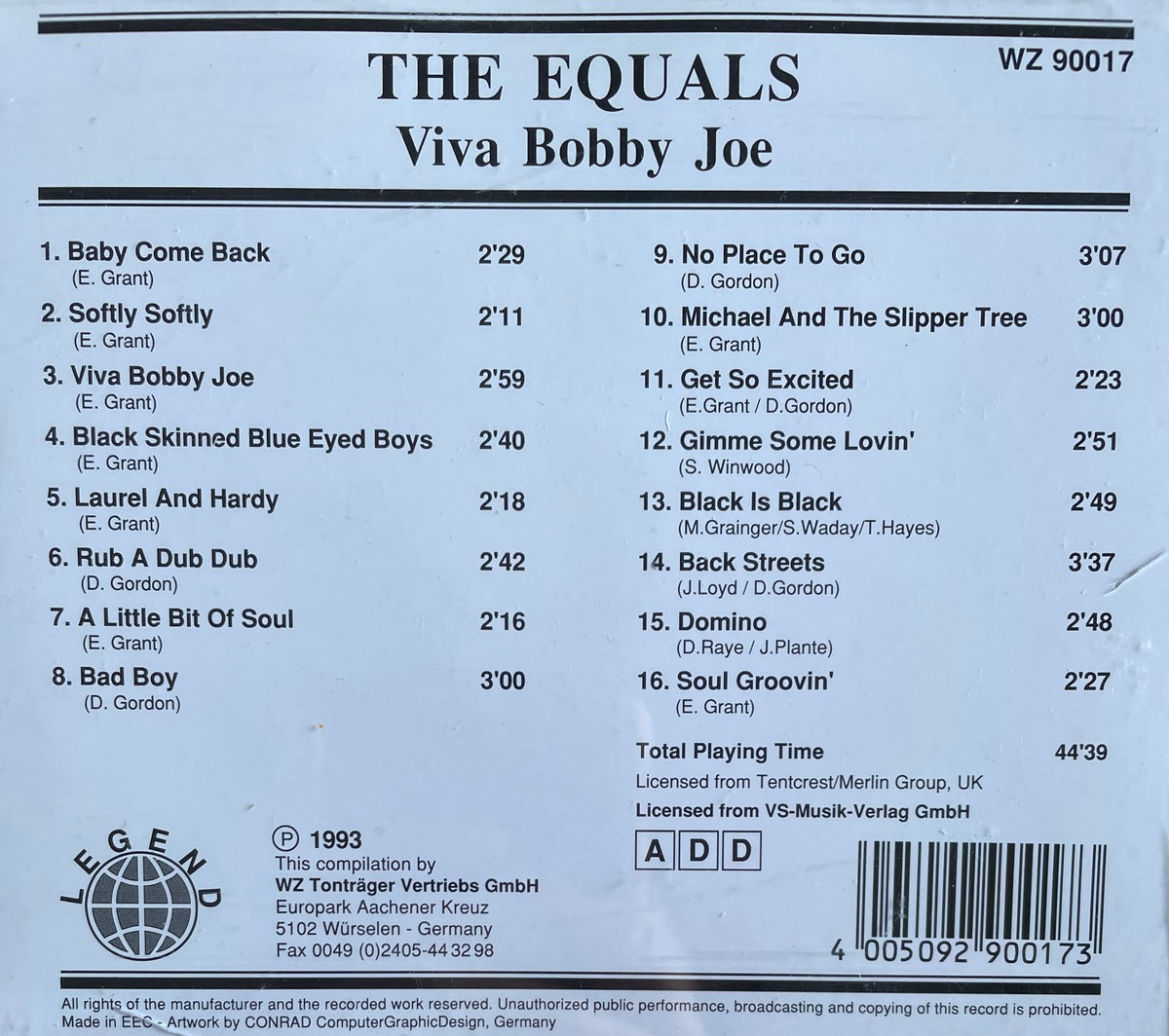 CD - Equals - Viva Bobby Joe