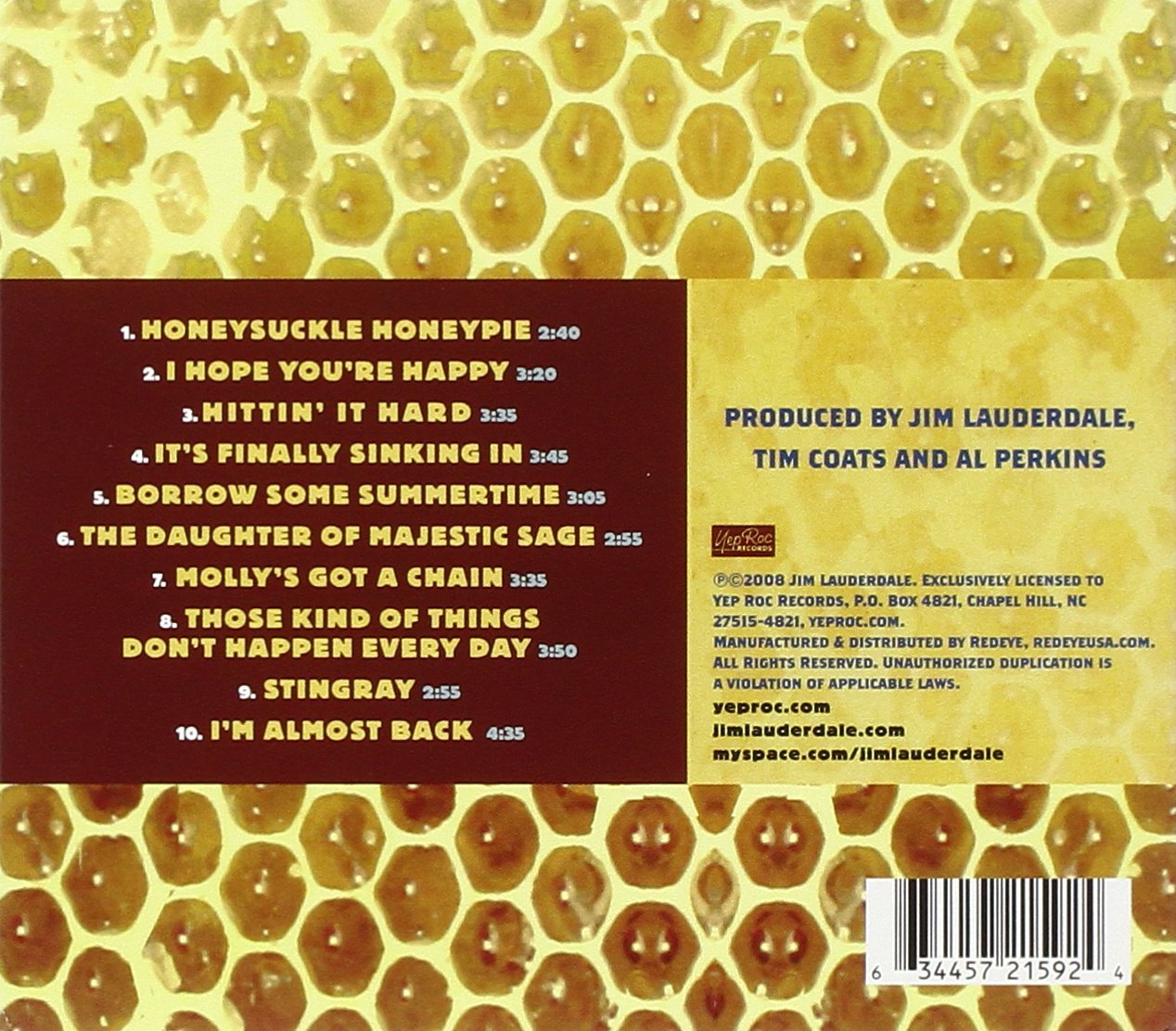 CD - Jim Lauderdale - Honey Songs