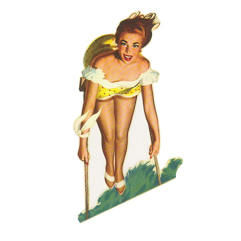 Pin Up Girl Aufkleber - Retro Pin Up, auf Schaukel