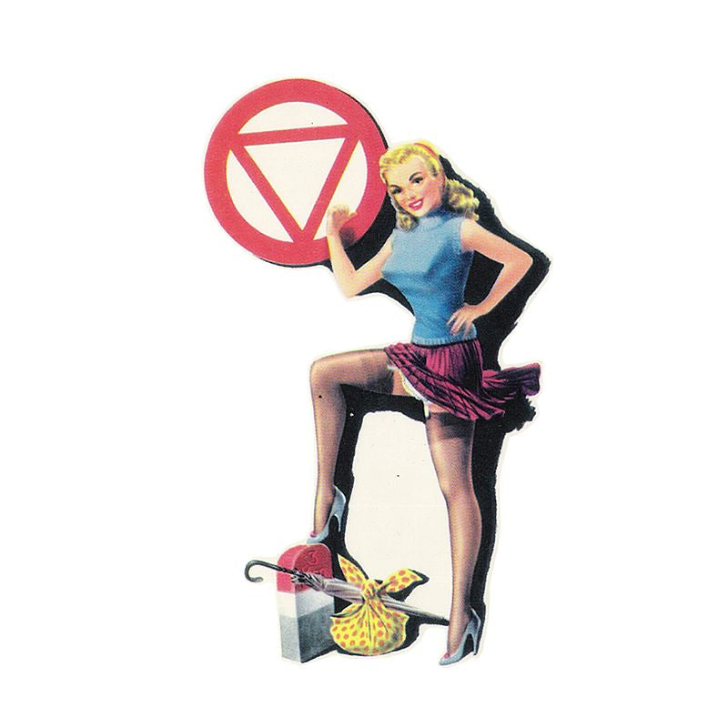 Pin Up Girl Aufkleber - Retro Pin Up, Vorfahrt Gewähren