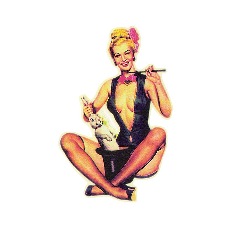 Pin Up Girl Aufkleber - Retro Pin Up, blonde Zauberin