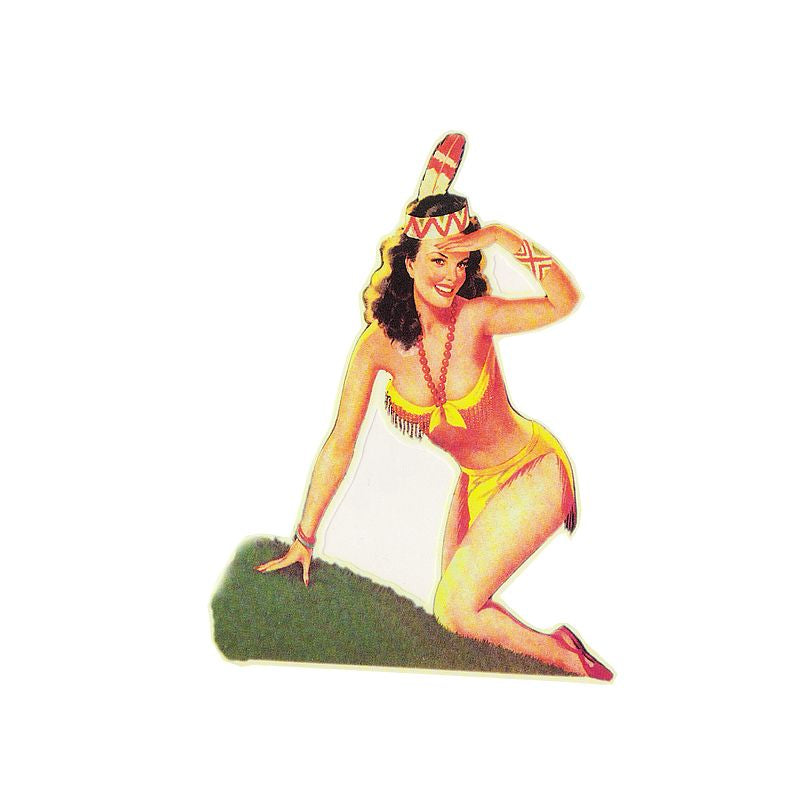 Pin Up Girl Aufkleber - Retro Pin Up, rote Mokkasins
