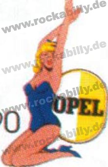 Hot Rod Aufkleber - Retro Pin Up -Opel