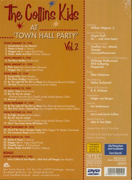 DVD - Collins Kids - At Town Hall Party Vol. 2