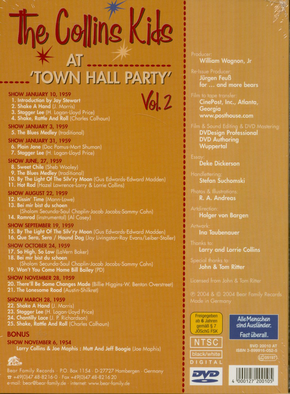 DVD - Collins Kids - At Town Hall Party Vol. 2