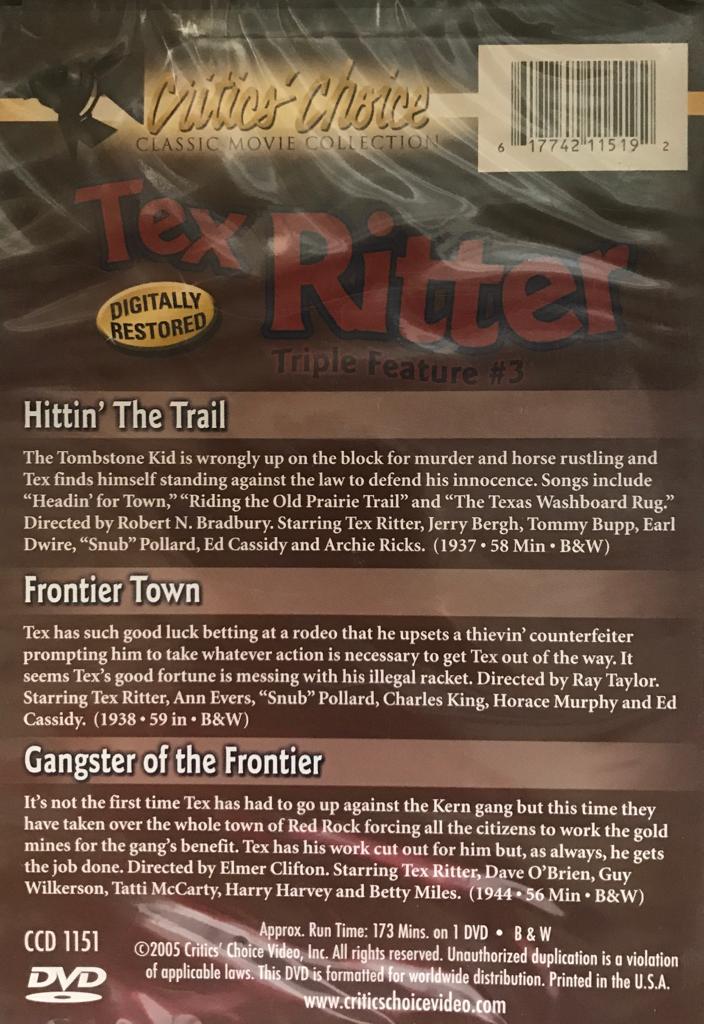 DVD - Tex Ritter - Triple Feature #3