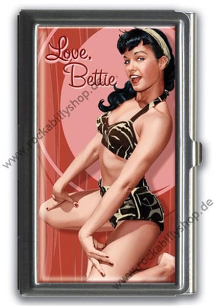 Visitenkartenbox - Bettie Page - Kirschrot