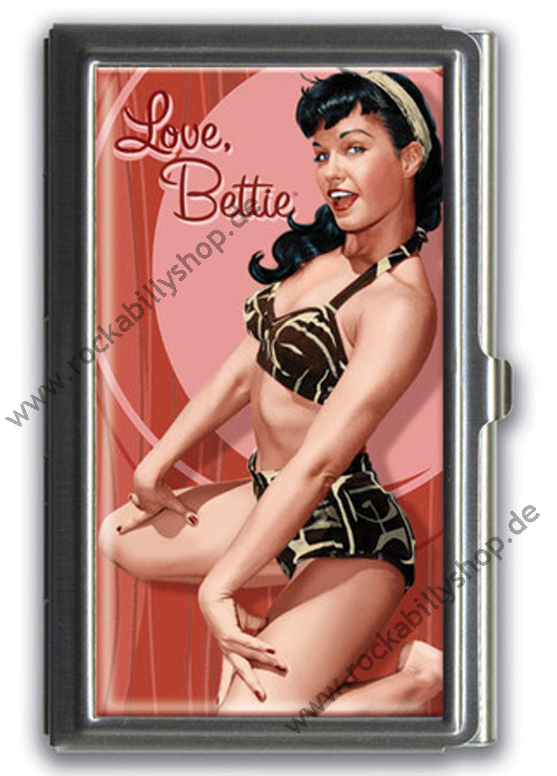 Visitenkartenbox - Bettie Page - Kirschrot