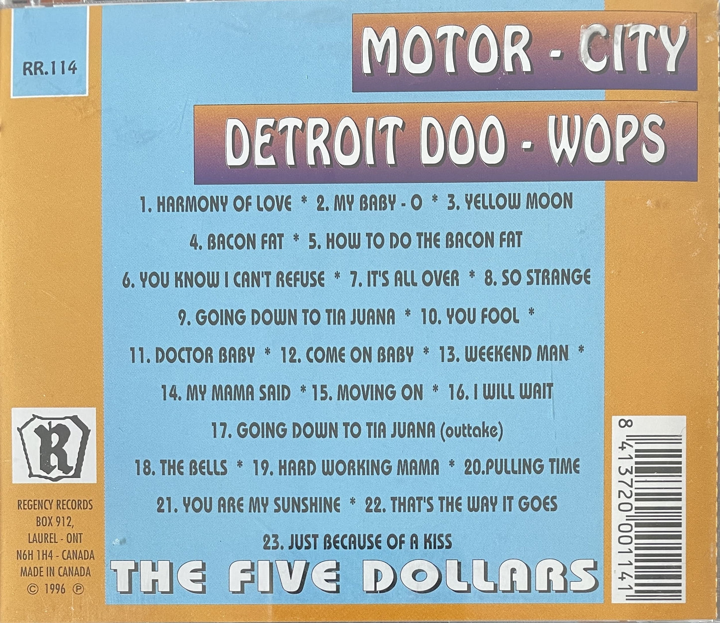 CD - Five Dollars - Motor City Detroit Doo-Wops