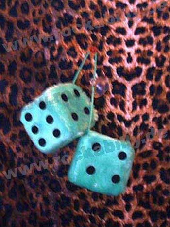 Fuzzy Dice groß - Mintgrün-Schwarz
