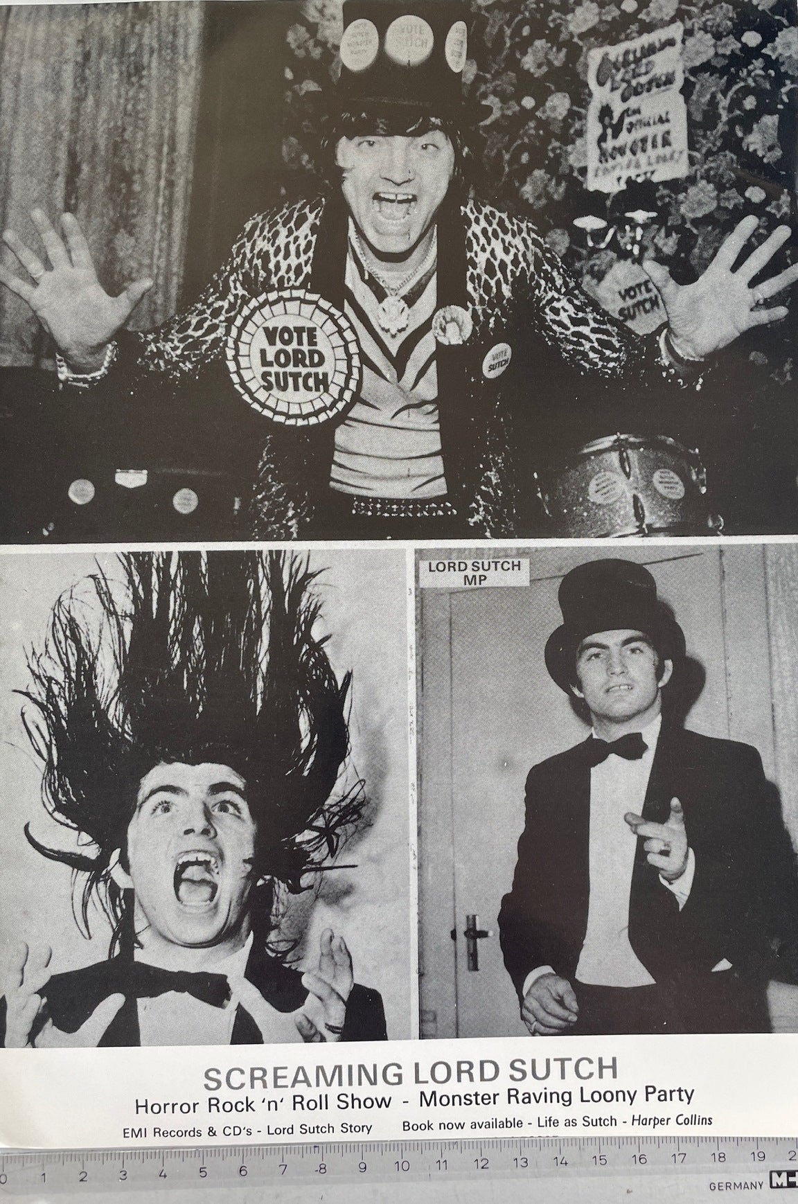 Autogramm-Foto - Screaming Lord Sutch