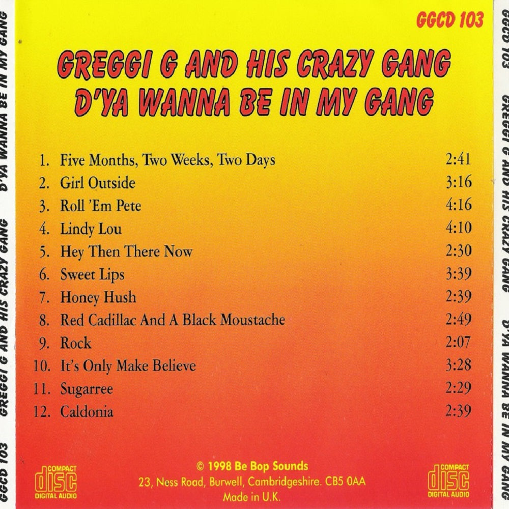 CD - Greggi G & His Crazy Gang - D'ya Wanna Be In My Gang