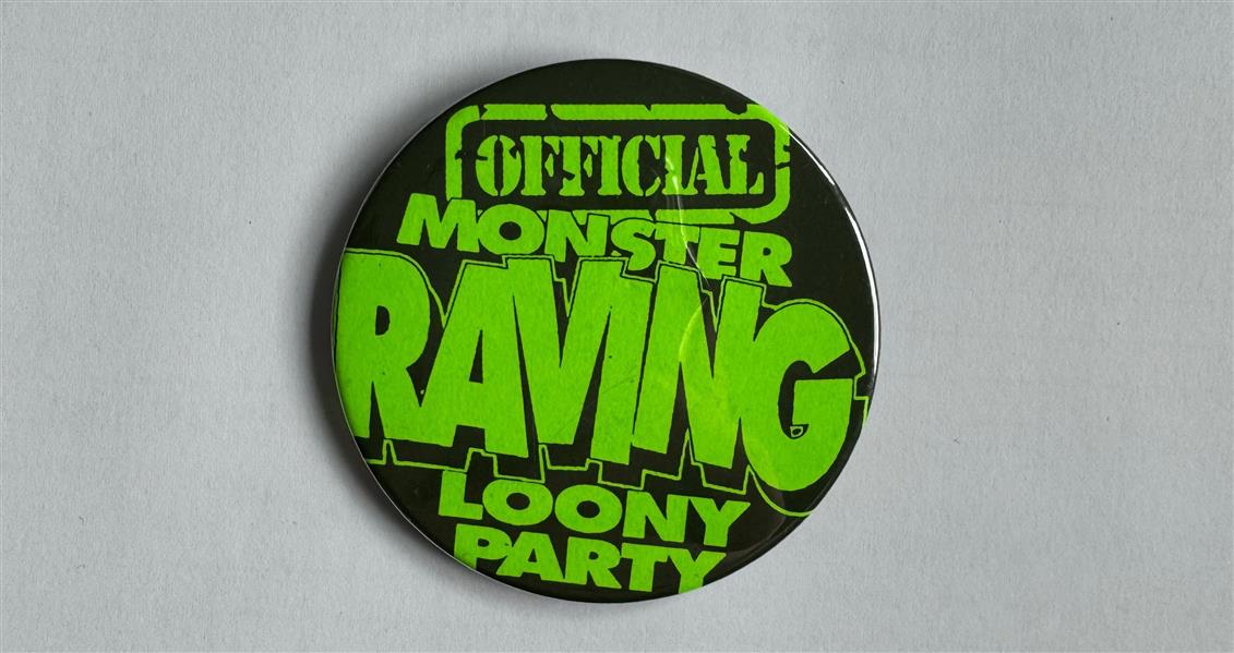 Button Groß - Screaming Lord Sutch - Official Monster Raving Loony Party, grün