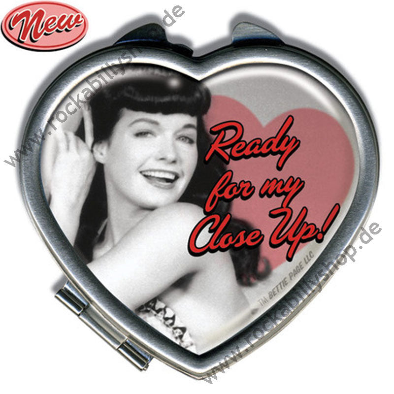 Schminkspiegel in Herzform - Bettie Page - Ready 4 My Close Up