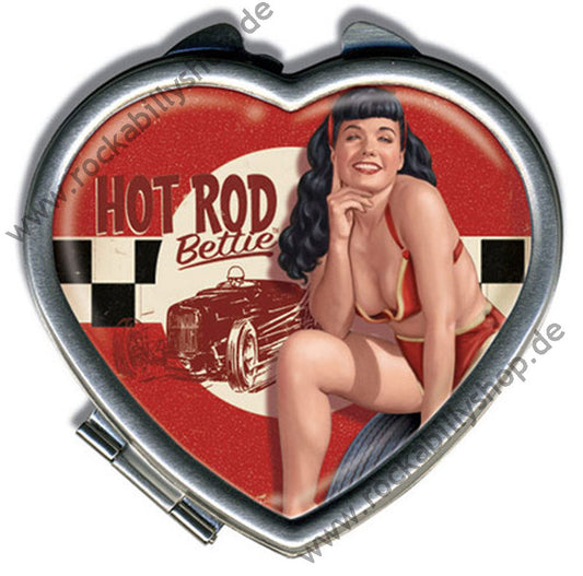 Schminkspiegel in Herzform - Bettie Page - Hot Rod Bettie