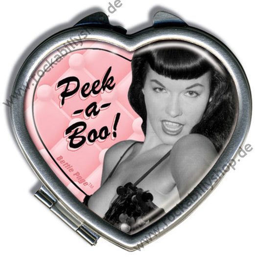 Schminkspiegel in Herzform - Bettie Page - Peek-a-Boo!