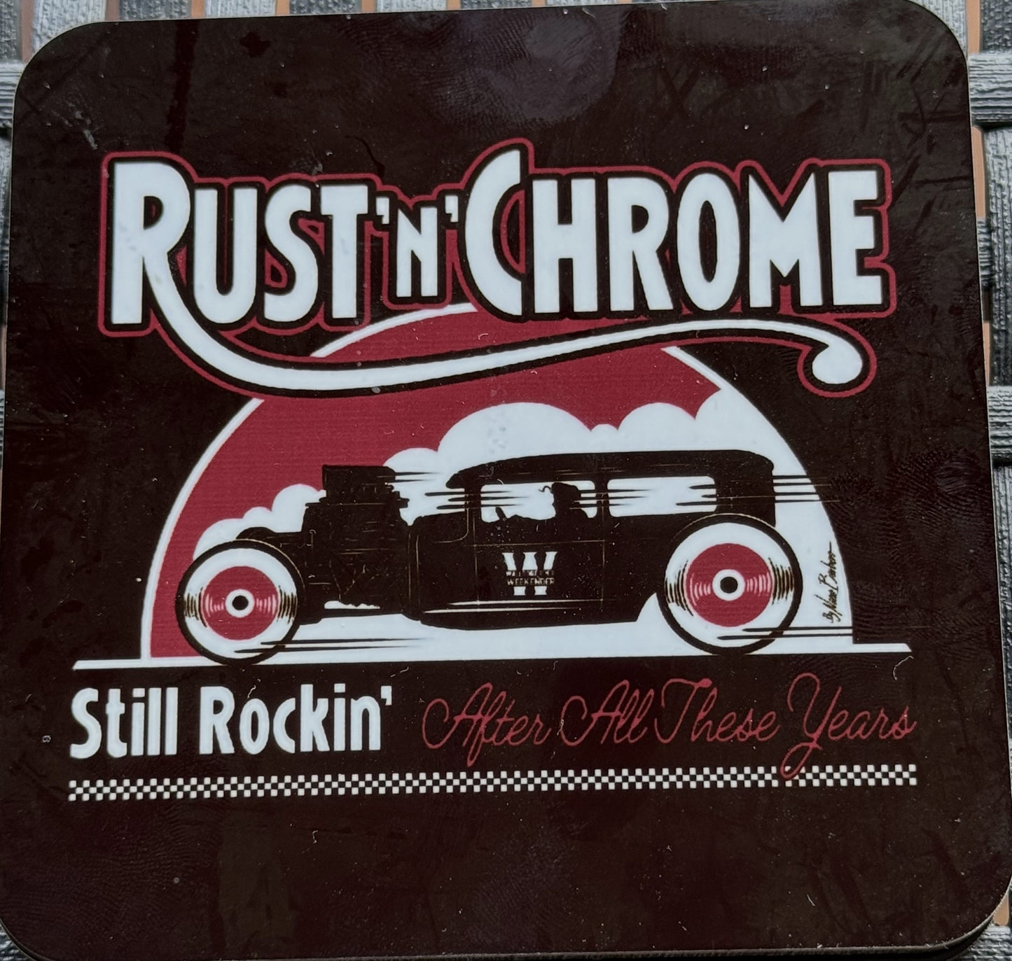 Untersetzer - Rust'n'Chrome, rot