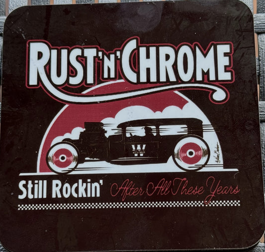 Untersetzer - Rust'n'Chrome, rot