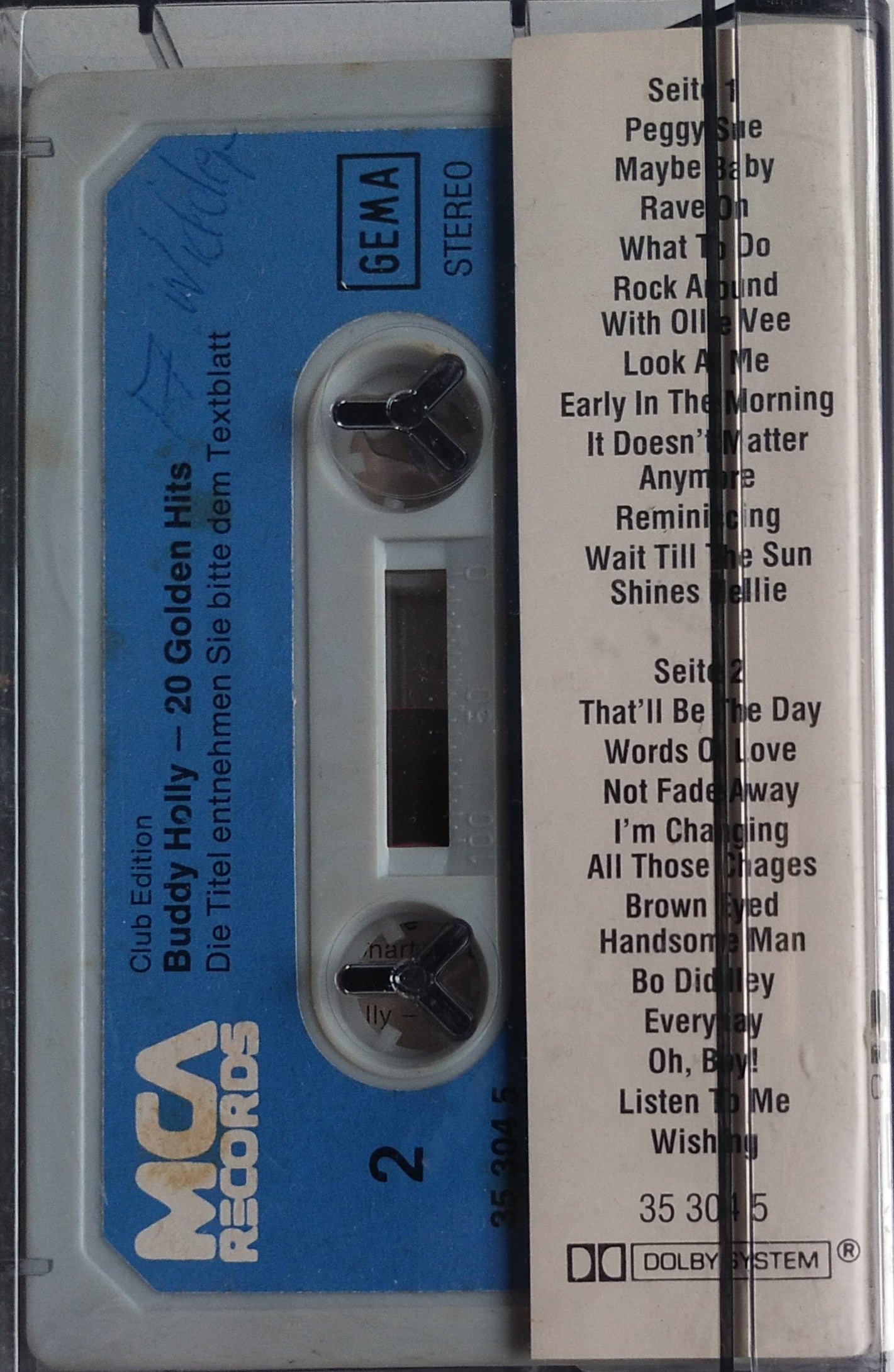 Musikkassette - Buddy Holly - 20 Golden Hits