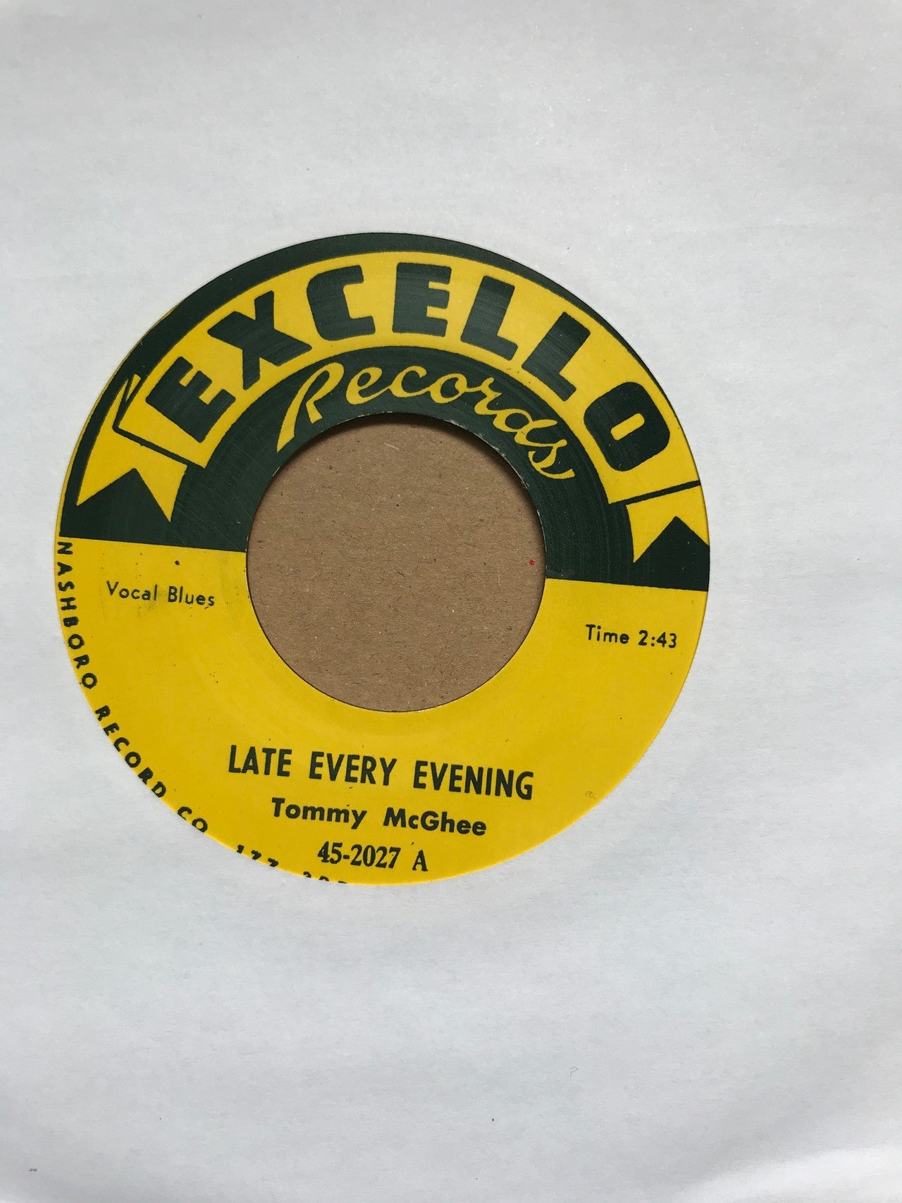 Single - Tommy Mcghee - Poppin’ / Late Every Evening