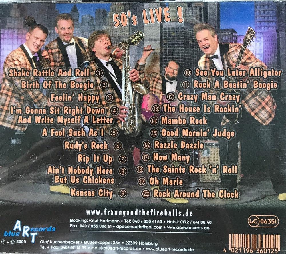 CD - Franny & The Fireballs - 50's Live