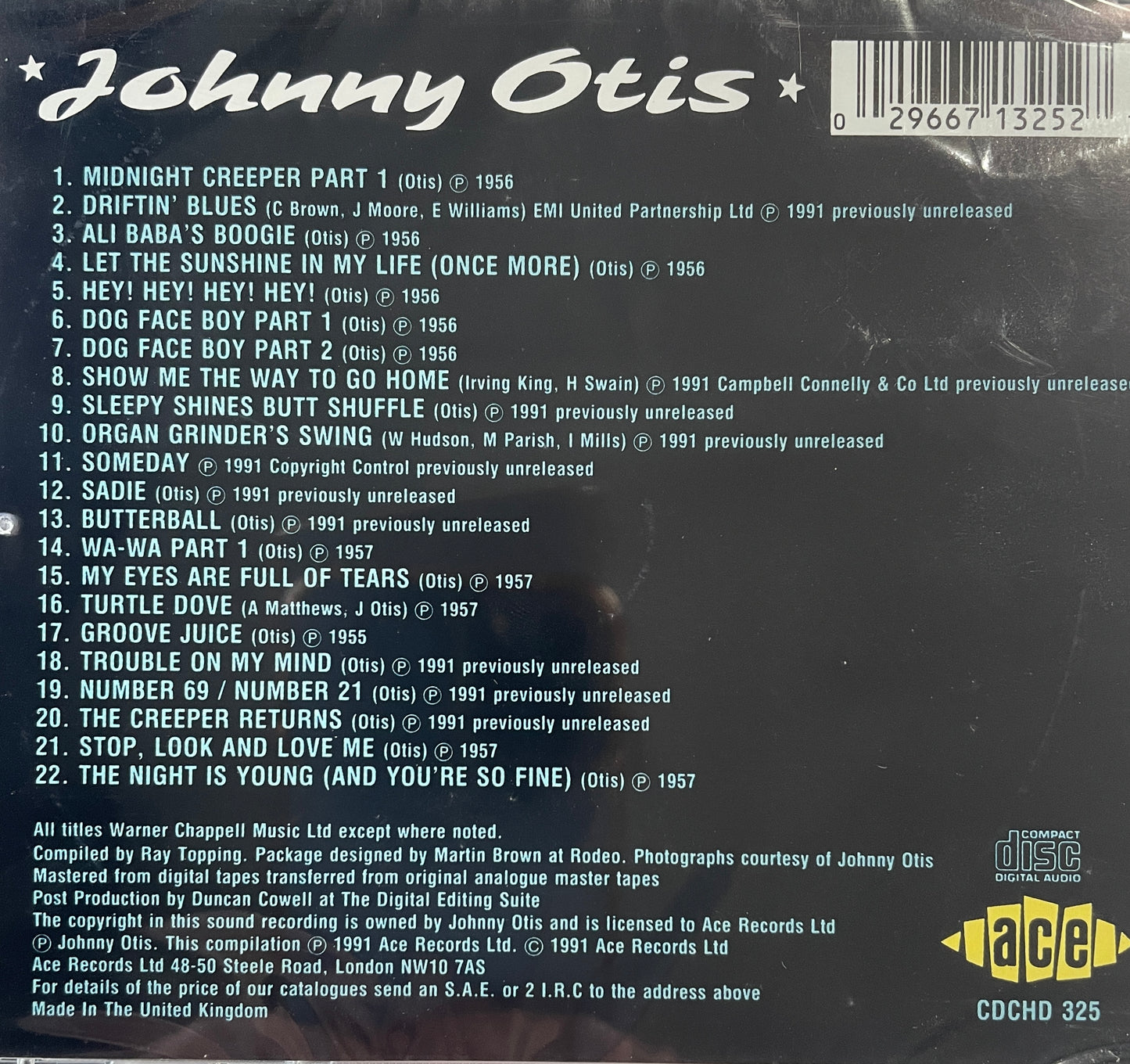 CD - Johnny Otis - Creepin' With The Cats