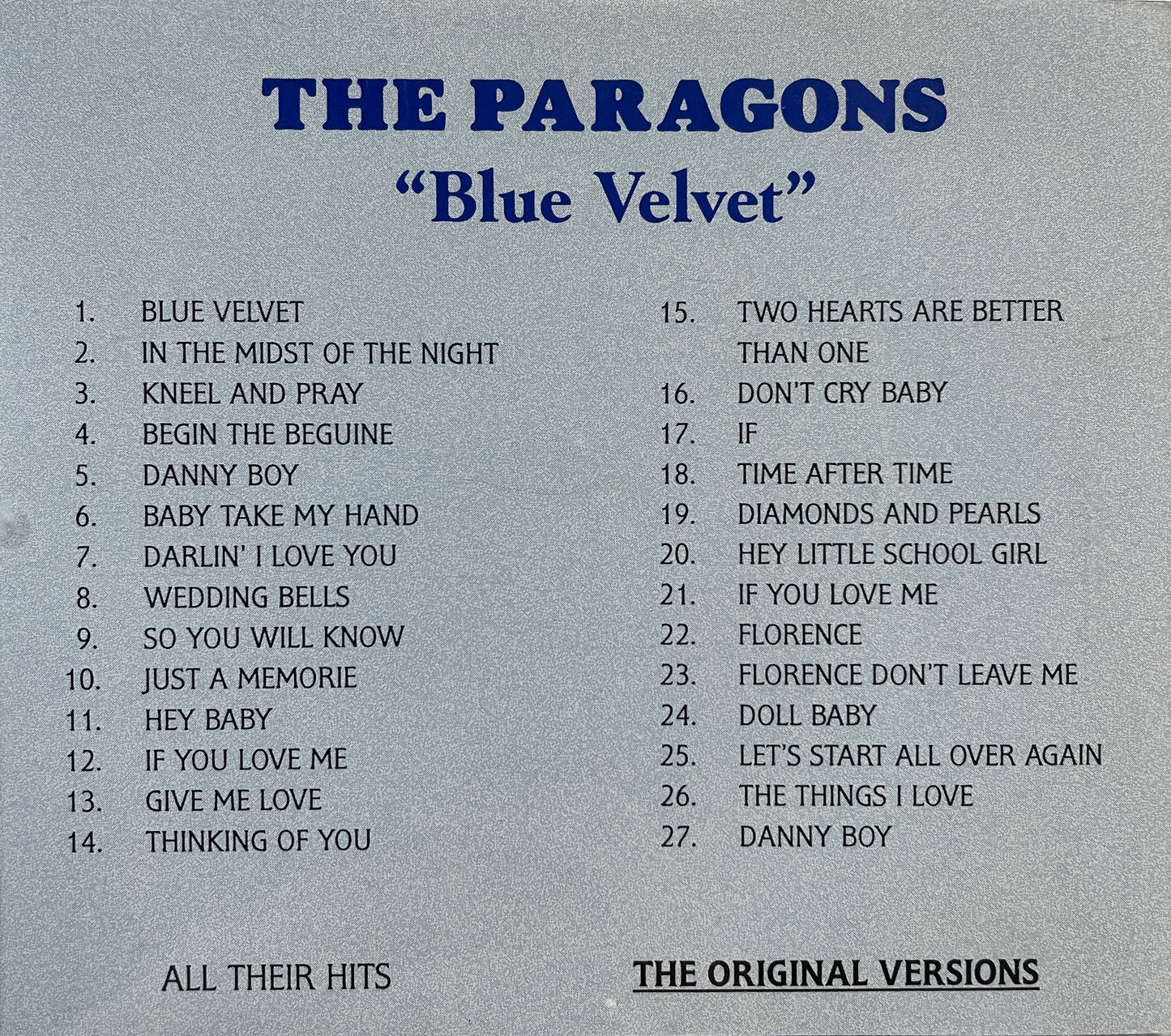 CD - Paragons - Blue Velvet