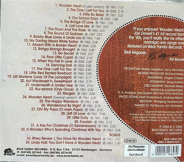 CD - Joe Dowell - Wooden Heart