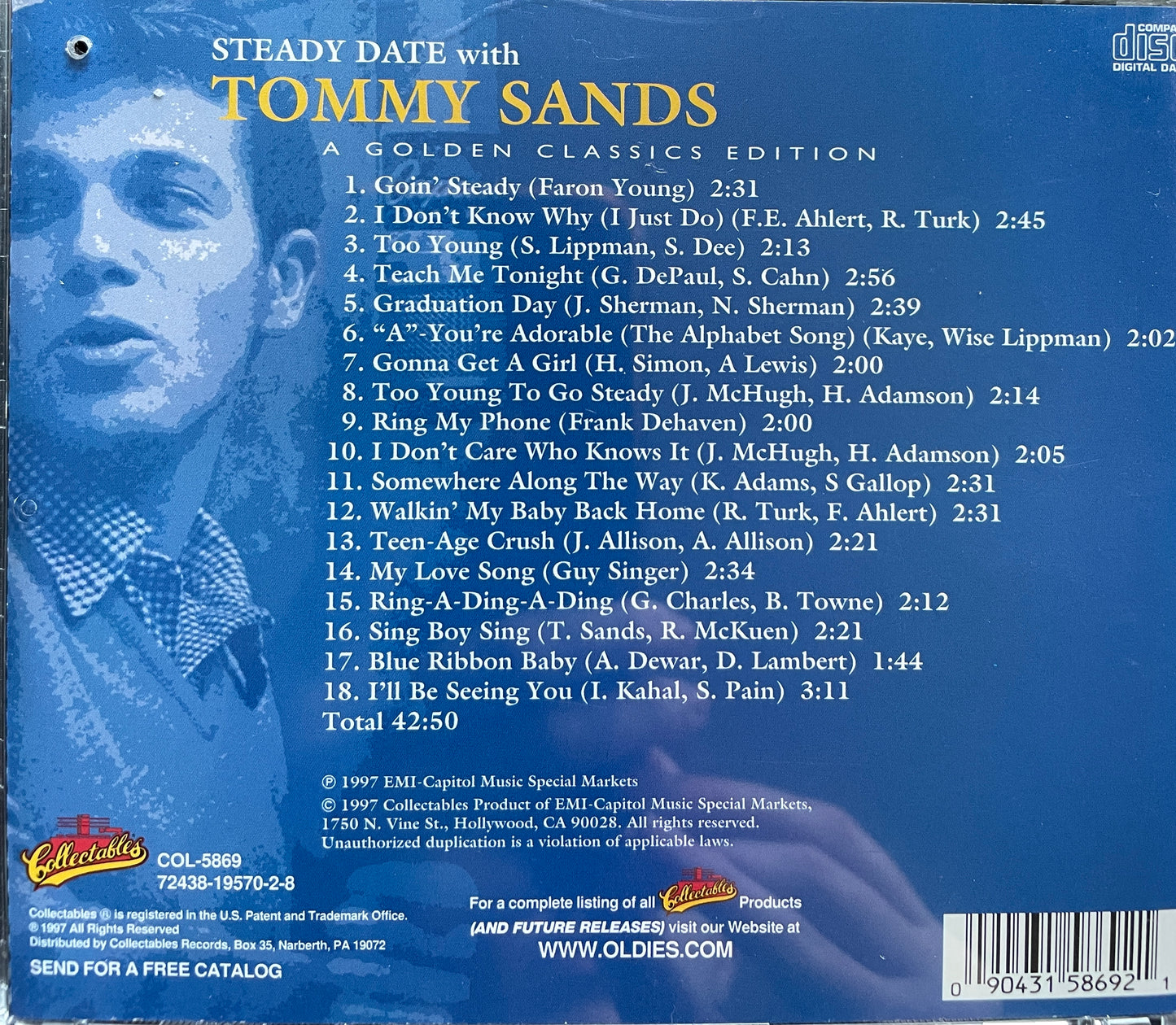 CD - Tommy Sands - Steady Date With ... - A Golden Classics Edition