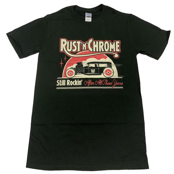 Girl-Ringer-Shirt - Rust'n'Chrome, Schwarz, Logo Rot