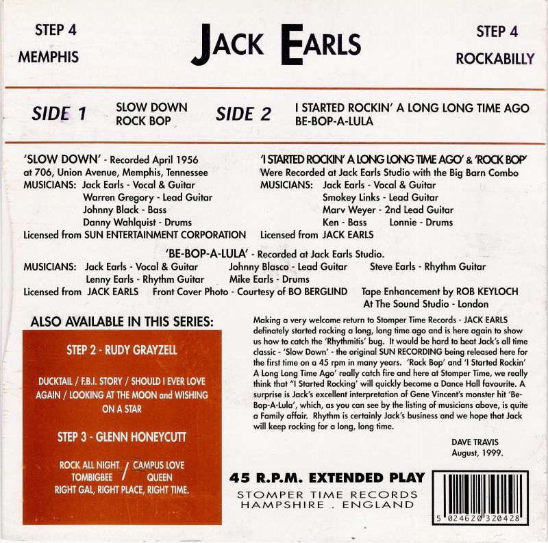 Single - Jack Earls - Slow down, Rock Bop, I started rocking a l