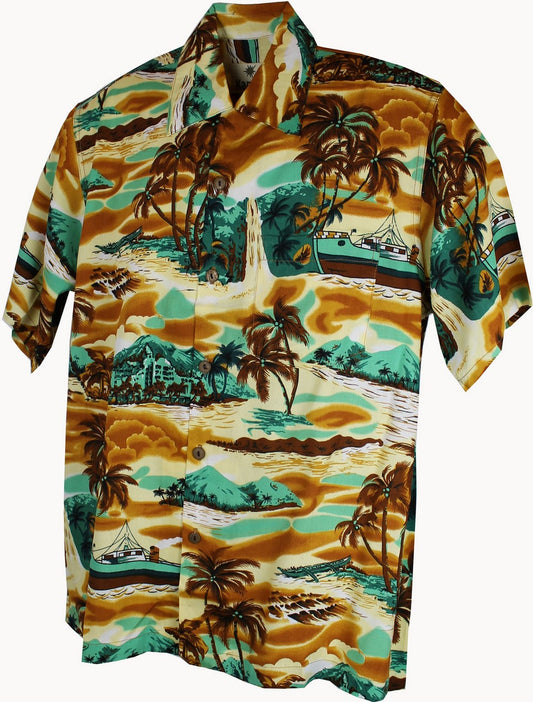 Hawaii-Shirt Für Kinder - Tropical Gelb