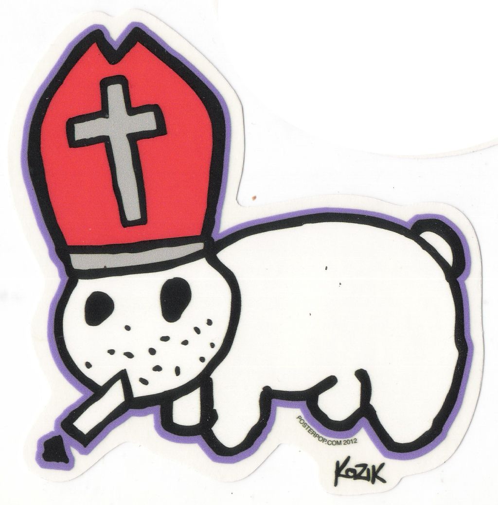 Frank Kozik Aufkleber - Pope Bunny