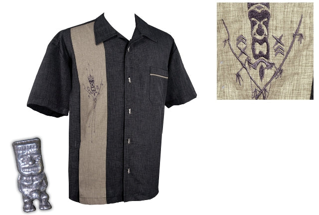 Steady-Shirt - Tiki'n'Bamboo Button Up, Grau