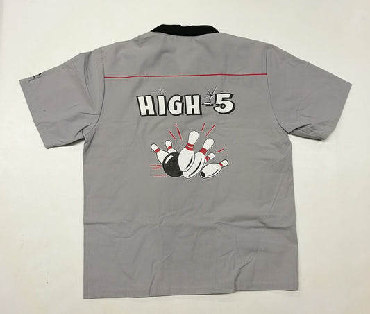 Bowlingshirt - High 5, Grau-Schwarz