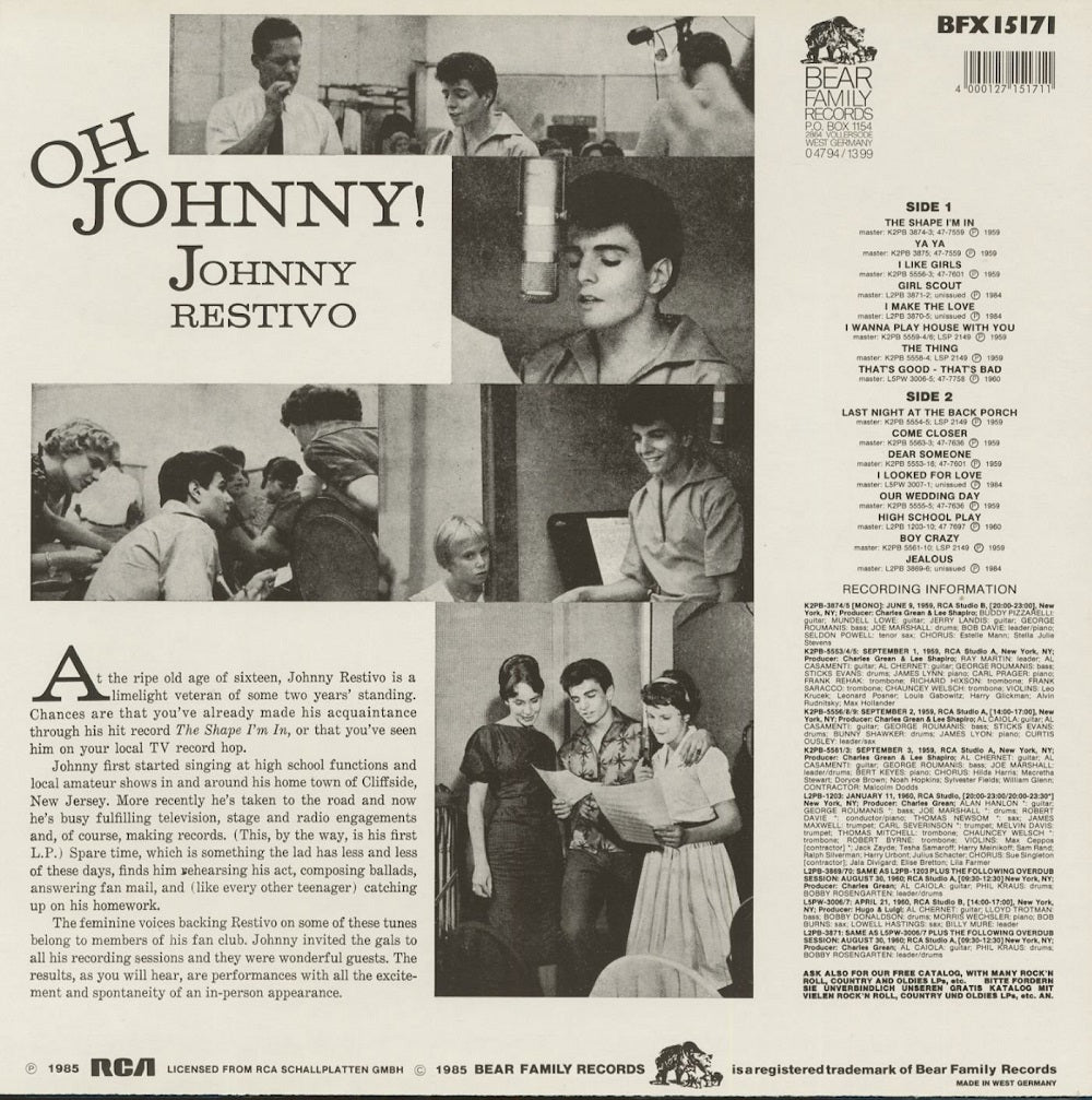 LP - Johnny Restivo - The Shape I'm In